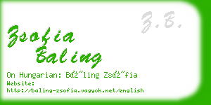 zsofia baling business card